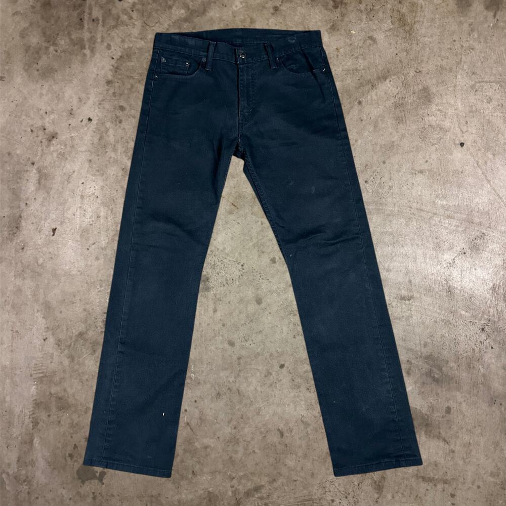 Levi's 513 Slim Straight Leg Jeans 5-Pocket Dark Wash Denim Black Men Size 30x30